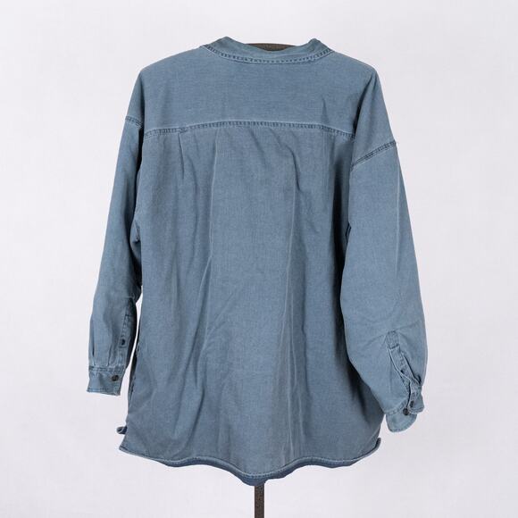 Wolverine Fleece Lined Denim / Chambray Workwear Shirt Shacket Men's 2XL Blue - Picture 4 of 7